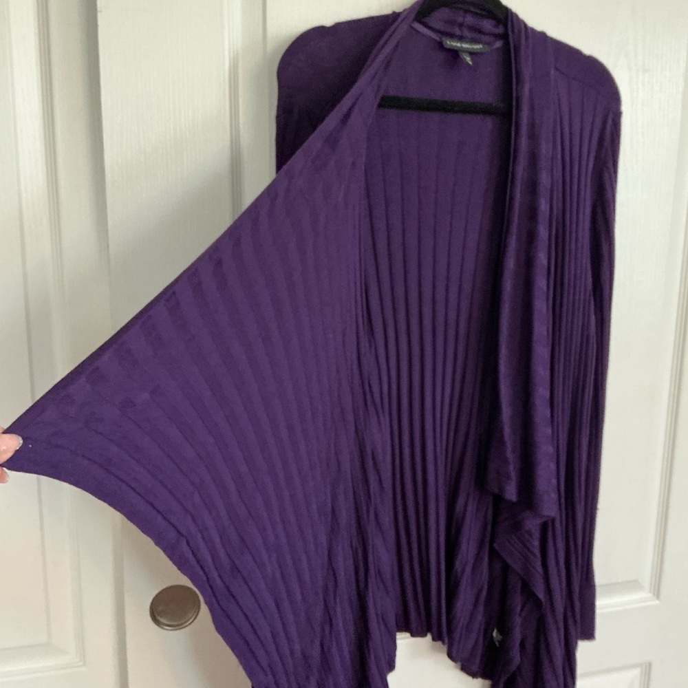Lane Bryant Plus Size 14 16 Deep Purple Draped Cardigan Sweater‎ Top